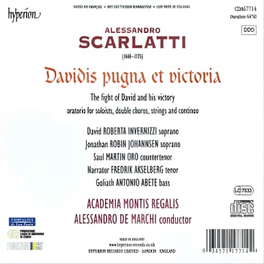 Alessandro Scarlatti - Davidis Pugna Et Victoria